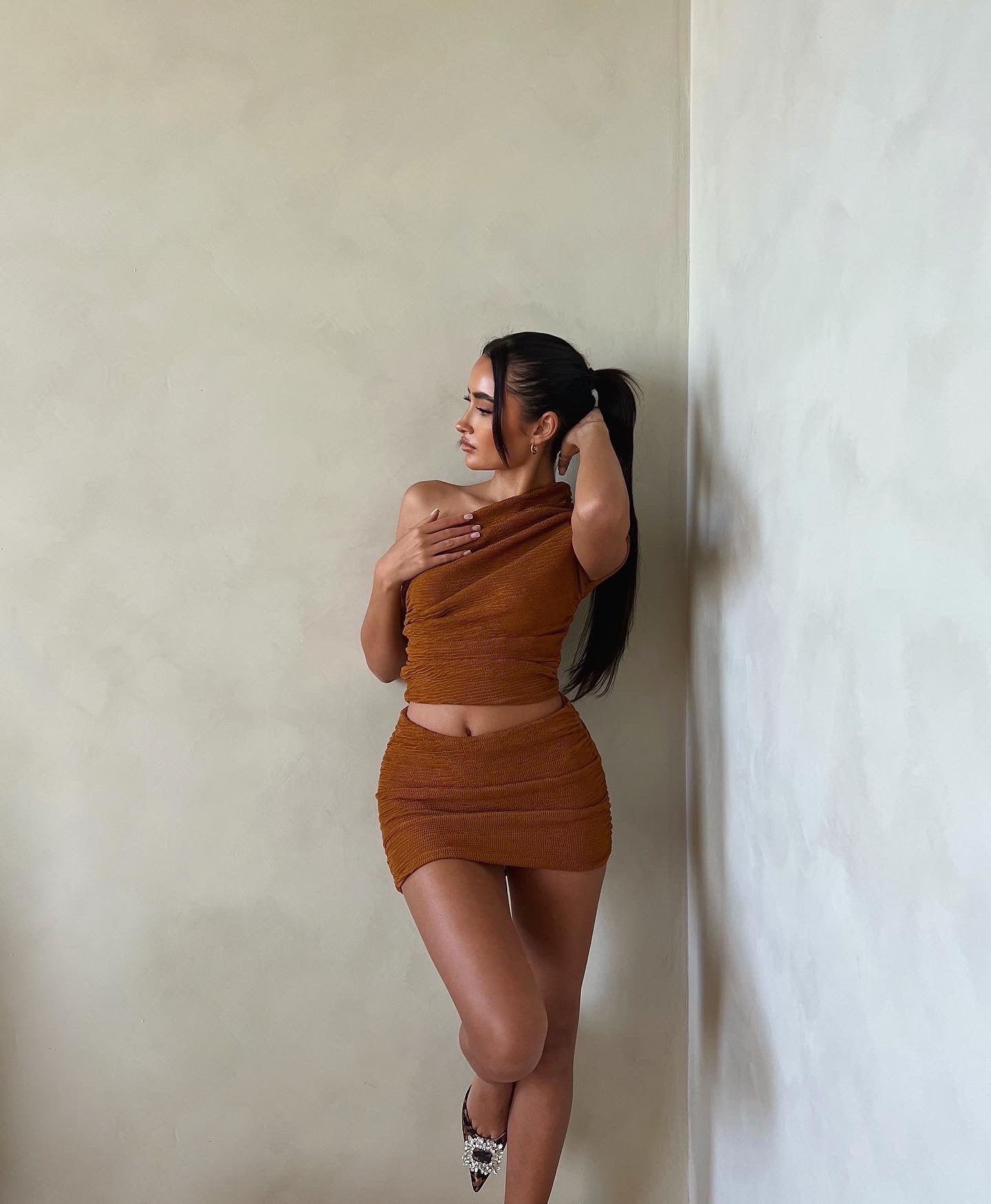 Muse Coord in Textured crinkle - Caramel or Black