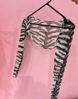 Zebra shrug size 12