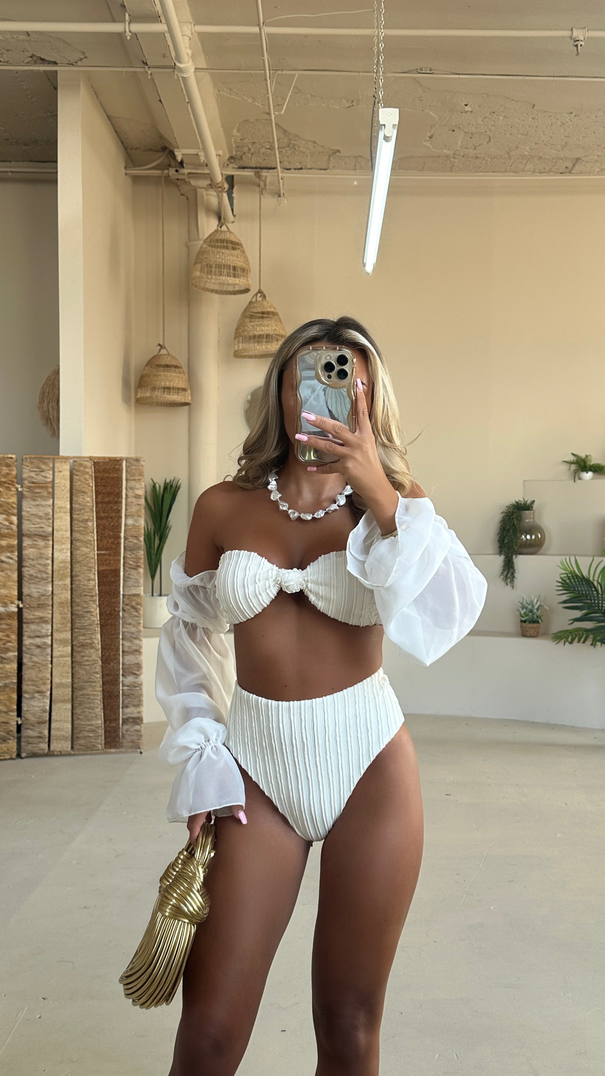 Gypsa textured bikini - Cream