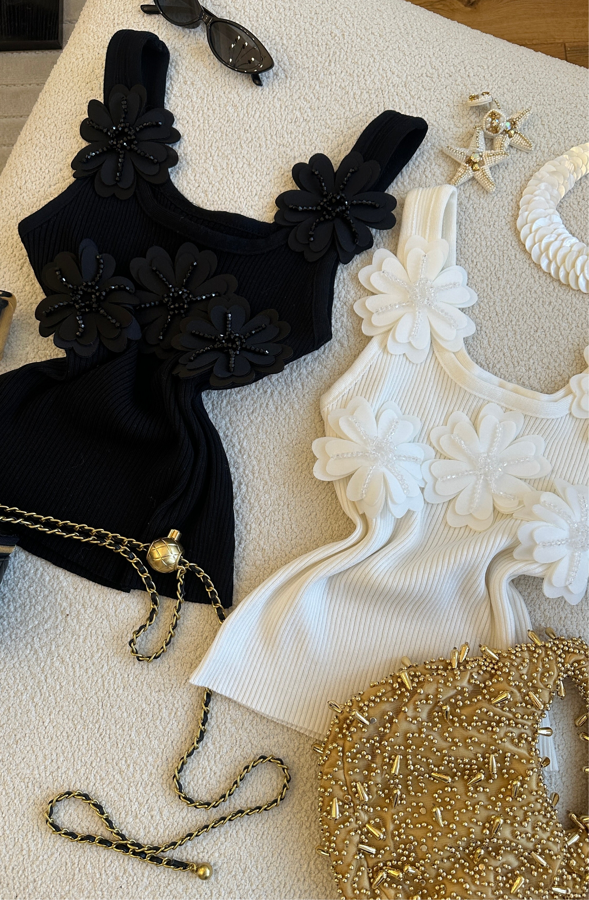 Lotus beaded tank tops in stock