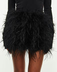 Ostrich mini skirt | Black