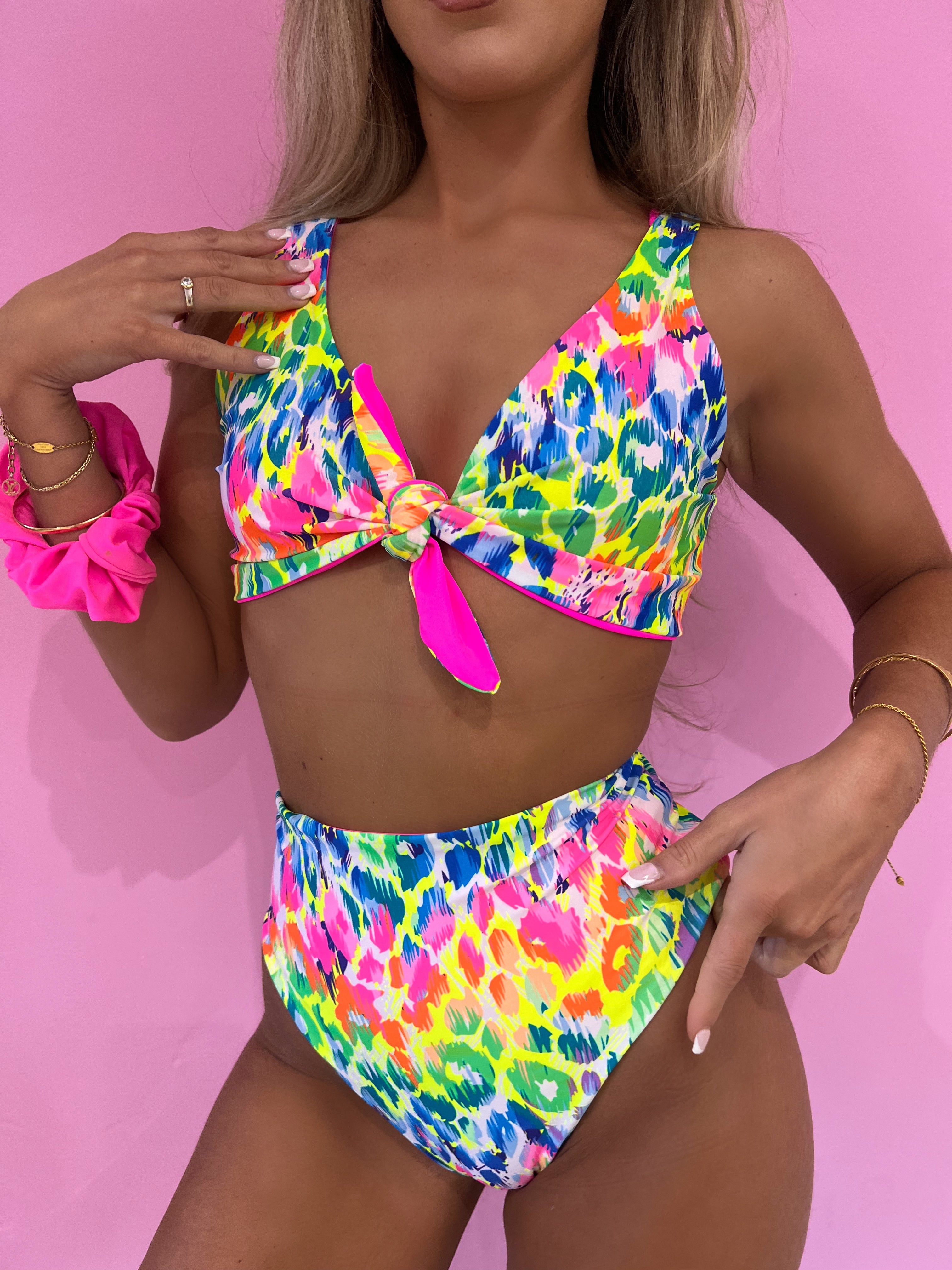 Tie top and highrise Bikini Set - SELECT PRINT (pictured in ‘Rainbow leopard’)